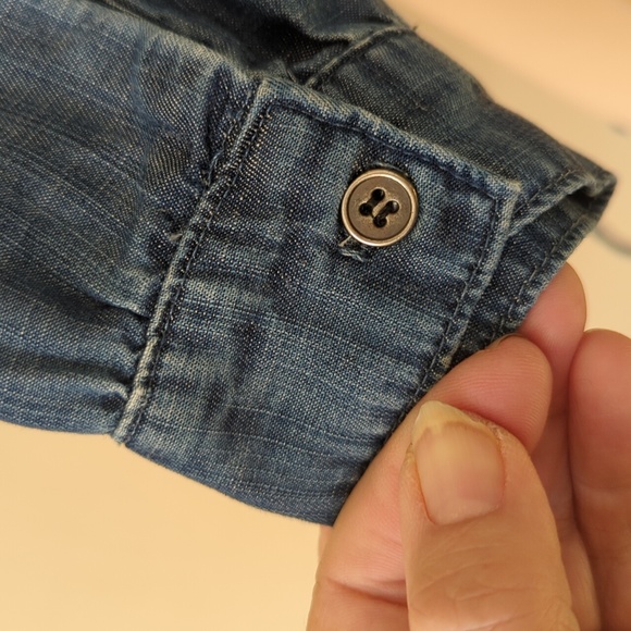 Bella Dahl Chambray True Wrap Crop Top S - Picture 13 of 16